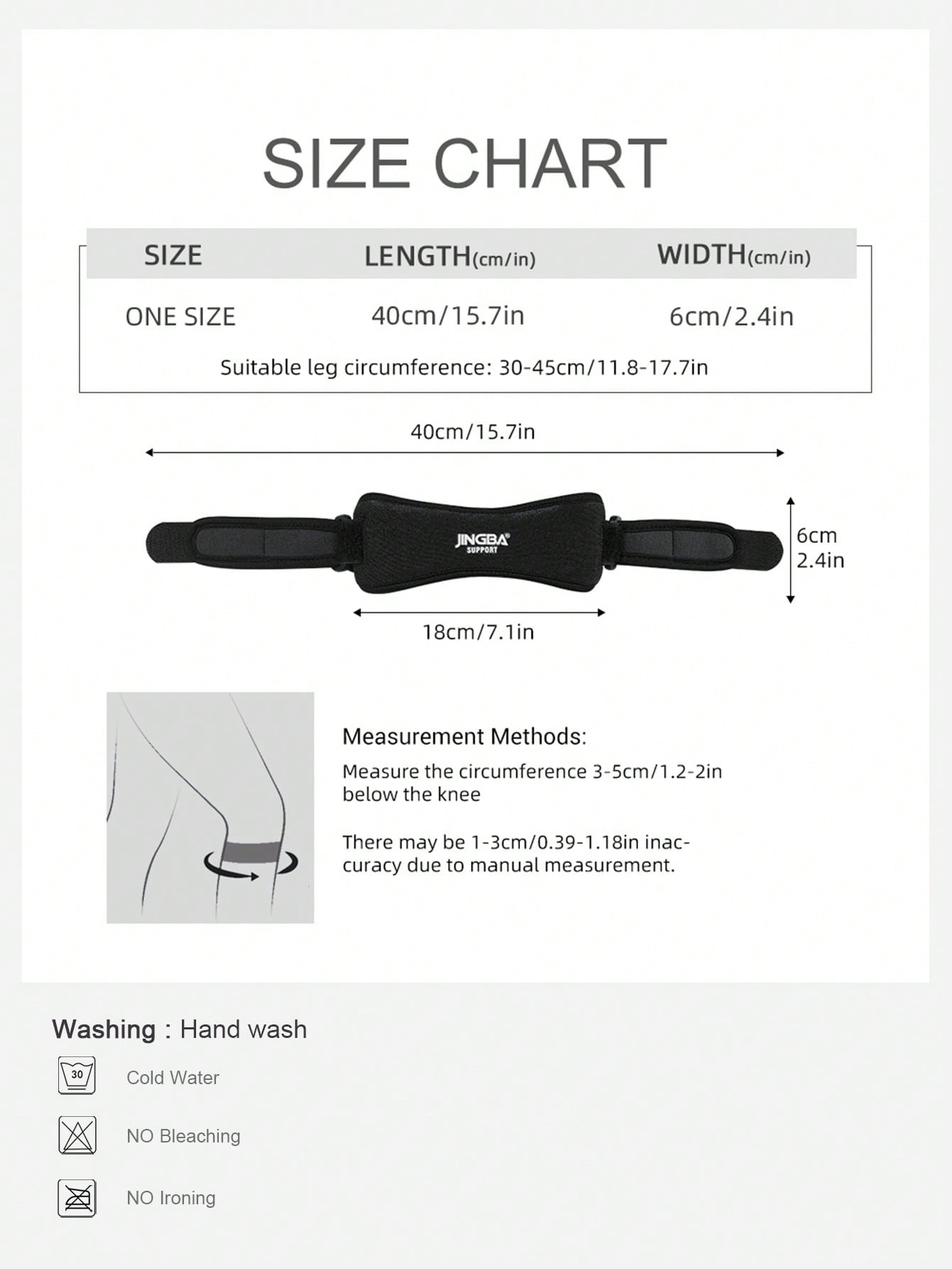 JINGBA SUPPORT 5038 Sangle de genou en néoprène réglable pour soulager la douleur et le sport, genouillère avec protection articulaire et ceintures de genou