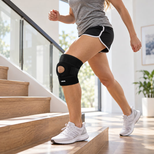 VBOSI Adjustable Open Patella Knee Support with Dual Side Stays