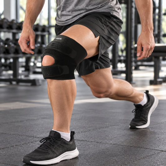 VBOSI Open Patella Knee Brace with Dual-Pull Straps & Reinforced Padded Support