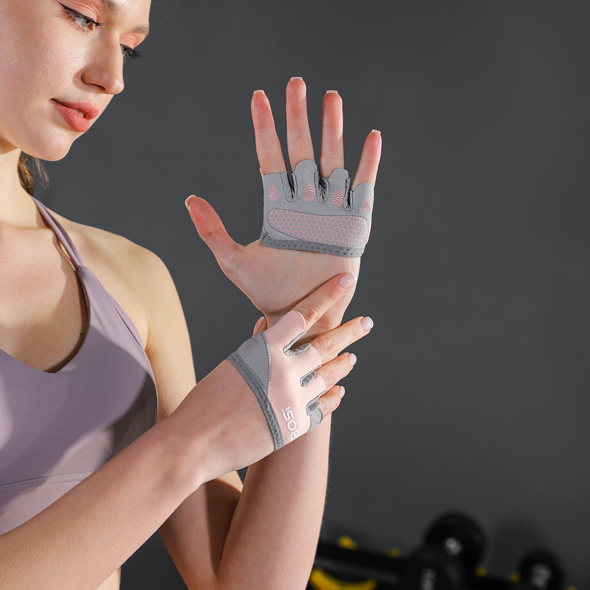 VBOSI Non-Slip Padded Four Finger Fitness Gloves