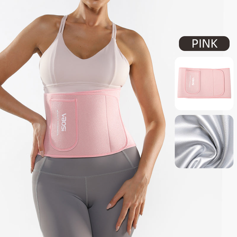 VBOSI Silver-Coated Neoprene Waist Trainer Belt