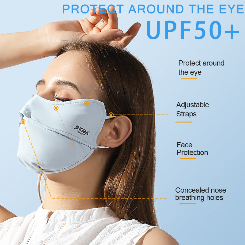 JINGBA SUPPORT 9055 Polyester Glace Soie Uv Protection Solaire Extérieure Lavable Réutilisable Cool Été Masque couverture coin des yeux