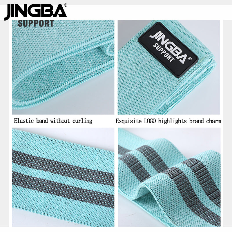 JINGBA SUPPORT 9924 Bandes de résistance en tissu pour les cuisses, les hanches et le butin - Bandes d'exercice élastiques pour le yoga, la gym et le fitness