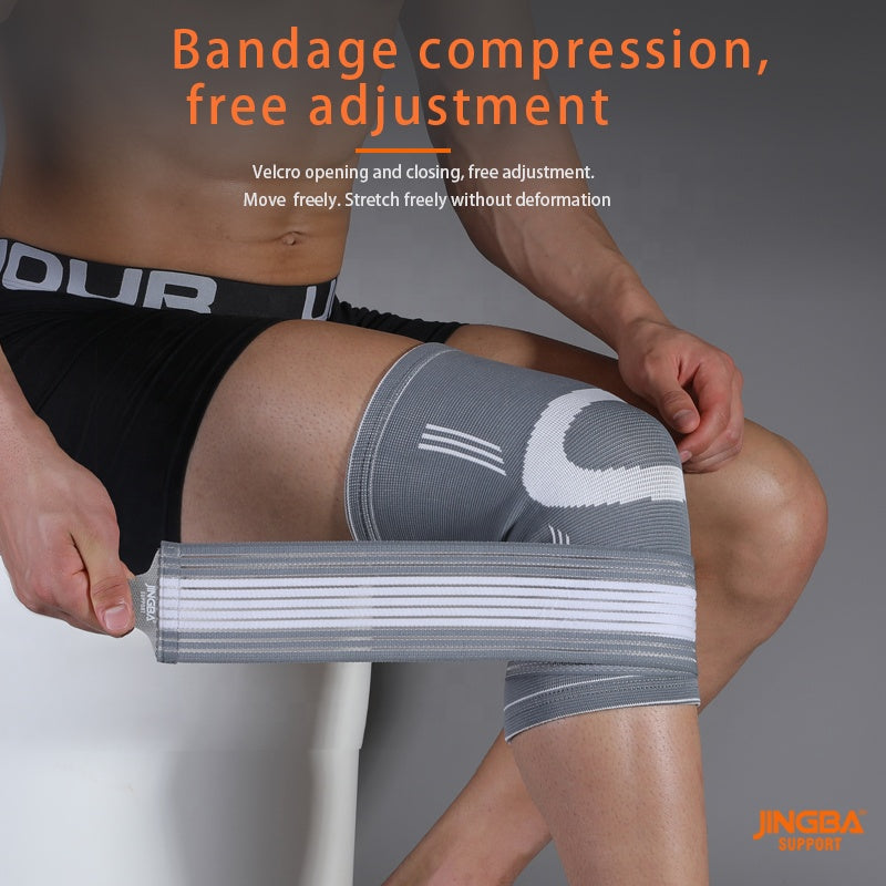 JINGBA SUPPORT 4167 Durable Nylon Crawling Genouillère Protection Élastique Anti-collision Genou Bretelles Genou Soutien Brace