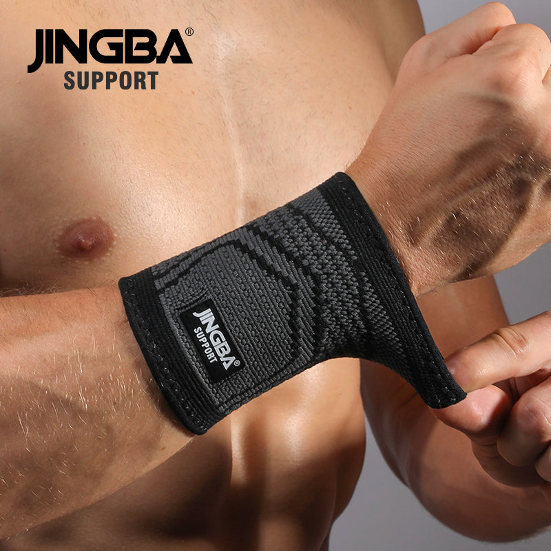 JINGBA SUPPORT 7017 Fabricant Faible MOQ Support de poignet de sport en nylon élastique coloré à tricoter