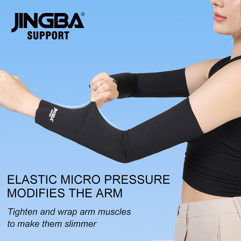 JINGBA SUPPORT 5945 Manchon de bras de taille sans compression UV Long Cyclisme Manchon de protection solaire personnalisé