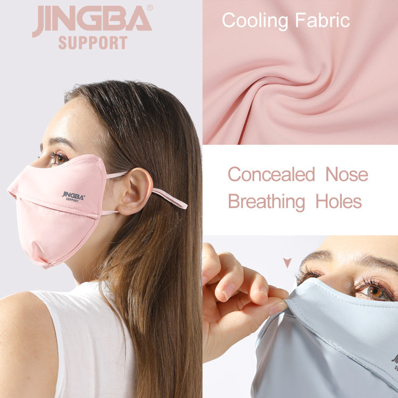 JINGBA SUPPORT 9055 Polyester Glace Soie Uv Protection Solaire Extérieure Lavable Réutilisable Cool Été Masque couverture coin des yeux