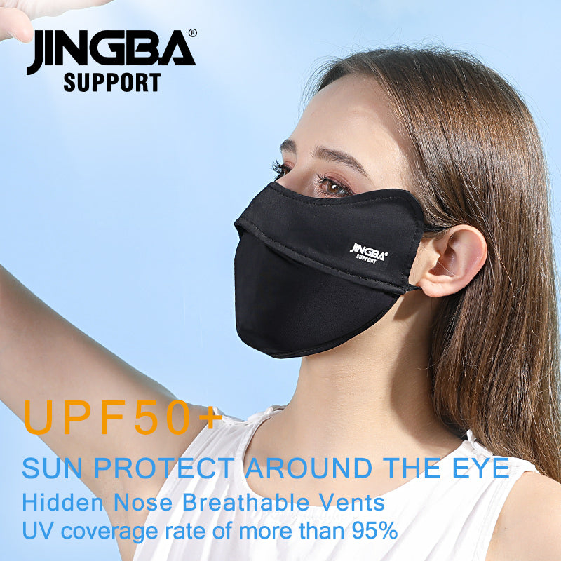 JINGBA SUPPORT 9055 Polyester Glace Soie Uv Protection Solaire Extérieure Lavable Réutilisable Cool Été Masque couverture coin des yeux