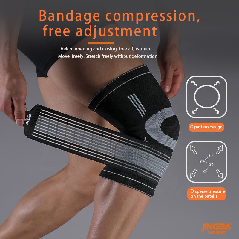 JINGBA SUPPORT 4167 Durable Nylon Crawling Genouillère Protection Élastique Anti-collision Genou Bretelles Genou Soutien Brace