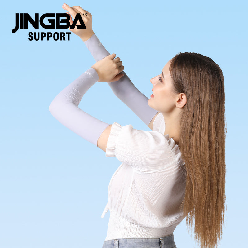 JINGBA SUPPORT 5945 Manchon de bras de taille sans compression UV Long Cyclisme Manchon de protection solaire personnalisé