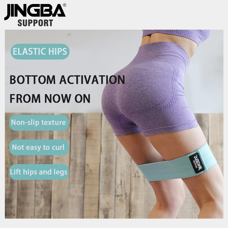 JINGBA SUPPORT 9924 Bandes de résistance en tissu pour les cuisses, les hanches et le butin - Bandes d'exercice élastiques pour le yoga, la gym et le fitness