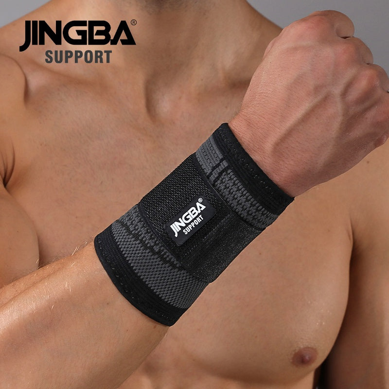 JINGBA SUPPORT 8017 haltérophilie dynamophilie musculation large compressé haut élastique poignet avec sangles