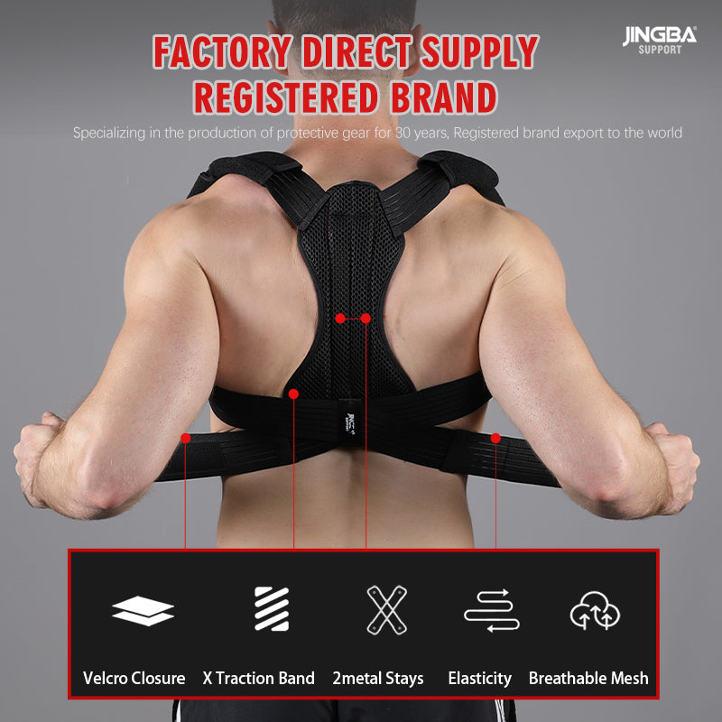 JINGBA SUPPORT 7002 Correcteur de posture mis à jour pour hommes et femmes offrant un redresseur de dos droit pour les épaules et le cou confortable