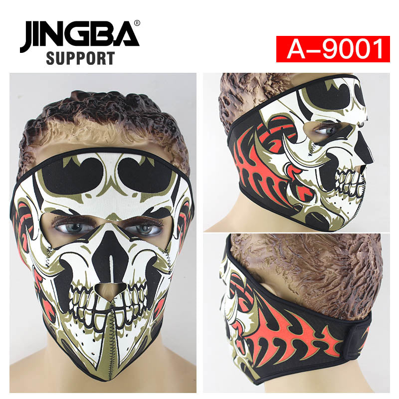 JINGBA 5996 Masque facial tactique intégral pour le sport, la moto, Halloween - Coupe-vent
