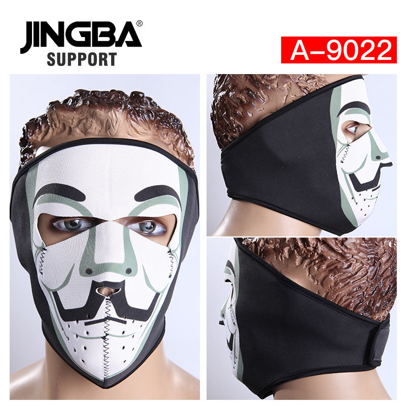 JINGBA 5996 Masque facial tactique intégral pour le sport, la moto, Halloween - Coupe-vent