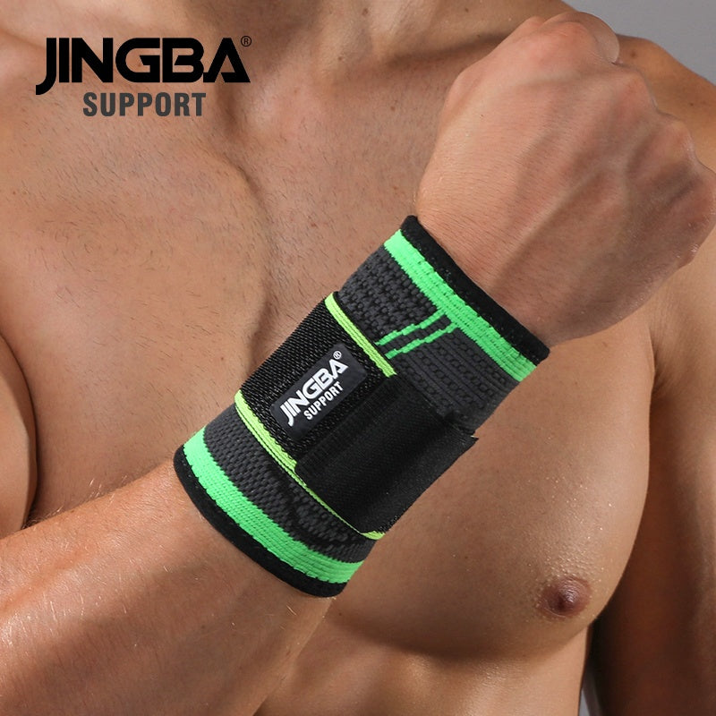 JINGBA SUPPORT 8017 haltérophilie dynamophilie musculation large compressé haut élastique poignet avec sangles