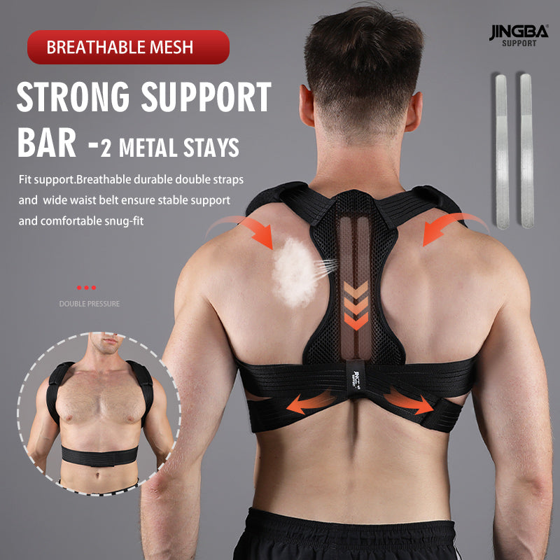 JINGBA SUPPORT 7002 Correcteur de posture mis à jour pour hommes et femmes offrant un redresseur de dos droit pour les épaules et le cou confortable