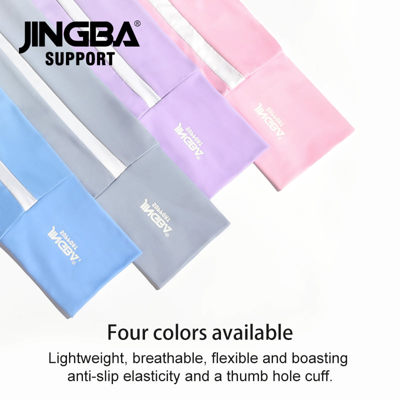 JINGBA SUPPORT 6945 Silicone anti-dérapant dégradé de couleur léger respirant trous pour les pouces manchons de protection UV souples