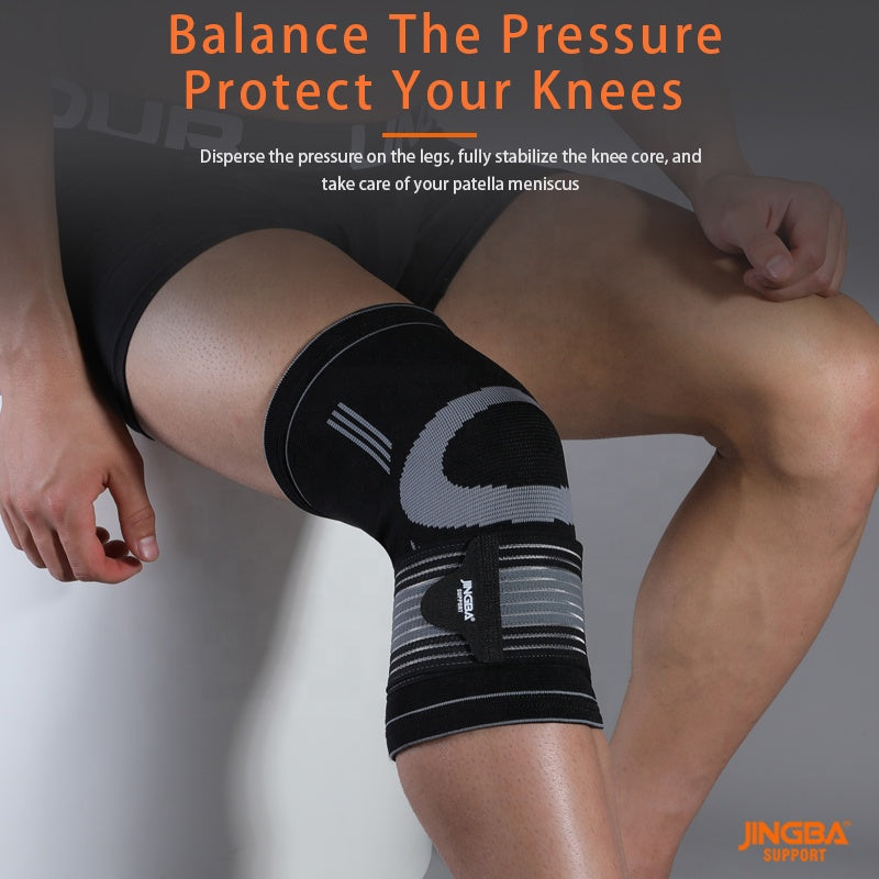 JINGBA SUPPORT 4167 Durable Nylon Crawling Genouillère Protection Élastique Anti-collision Genou Bretelles Genou Soutien Brace