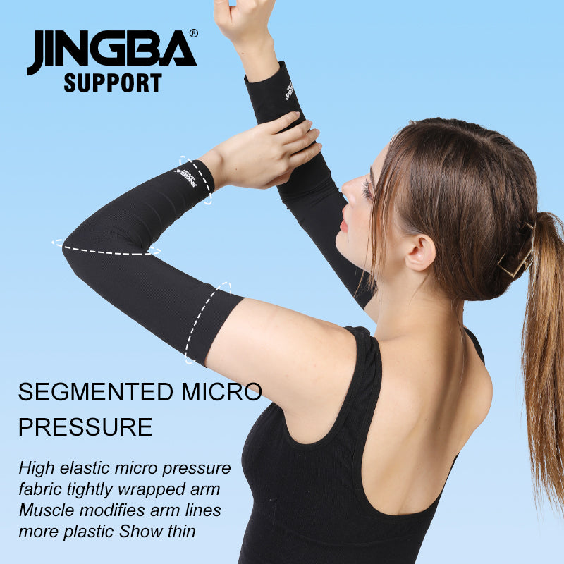 JINGBA SUPPORT 5945 Manchon de bras de taille sans compression UV Long Cyclisme Manchon de protection solaire personnalisé
