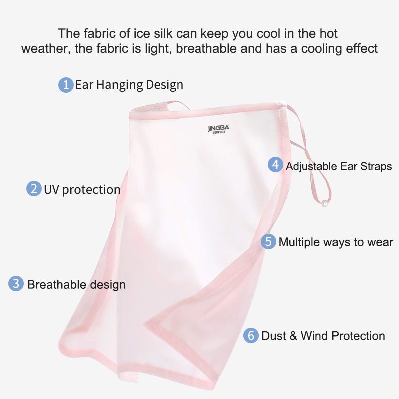 JINGBA SUPPORT 1055 Réglable Face Cover Neck Gaiter Foulard Masque Bandana doux Réutilisable Breath Freely Pure Color