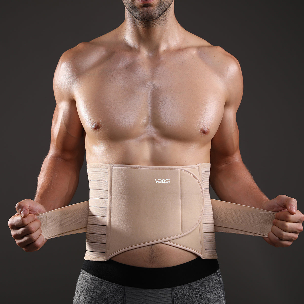 VBOSI Back Support Belt with Adjustable Straps & Reinforced Support Stays