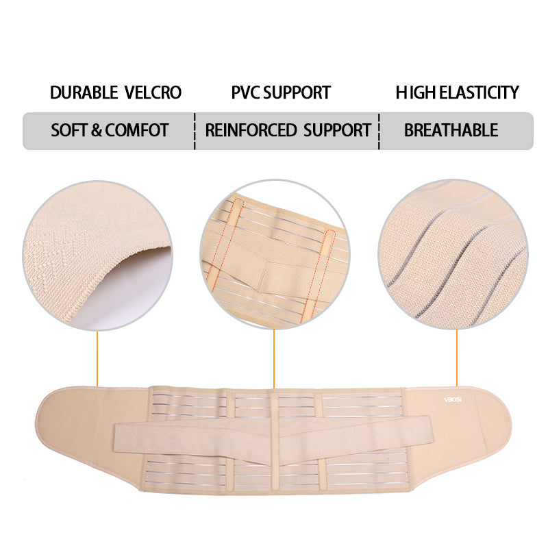 VBOSI Back Support Belt with Adjustable Straps & Reinforced Support Stays