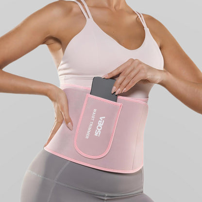 VBOSI Adjustable Waist Trimmer Belt with Silver-Coated Fabric & Wide Wraparound Fit