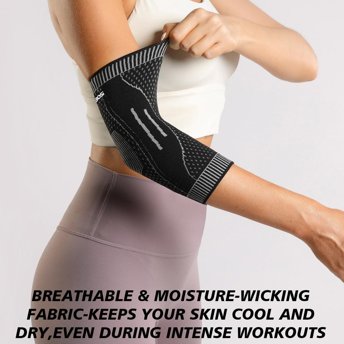 VBOSI 3D Knitted Elbow Compression Sleeve with Breathable Zoned Support