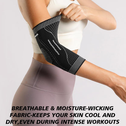 VBOSI 3D Knitted Elbow Compression Sleeve with Breathable Zoned Support