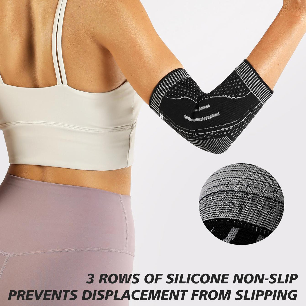 VBOSI 3D Knitted Elbow Compression Sleeve with Breathable Zoned Support