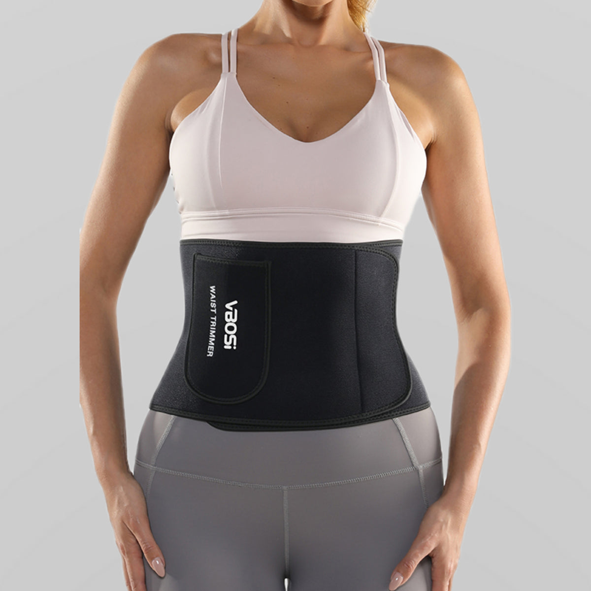 VBOSI Adjustable Waist Trimmer Belt with Silver-Coated Fabric & Wide Wraparound Fit