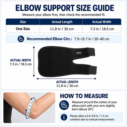 VBOSI Adjustable Elbow Support Brace with Wide Compression Straps