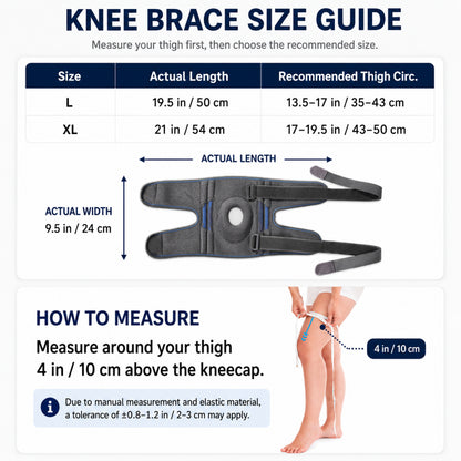 VBOSI Adjustable Knee Brace with Silicone Cushion