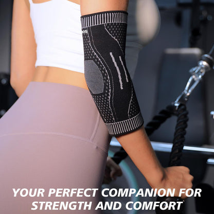 VBOSI 3D Knitted Elbow Compression Sleeve with Breathable Zoned Support