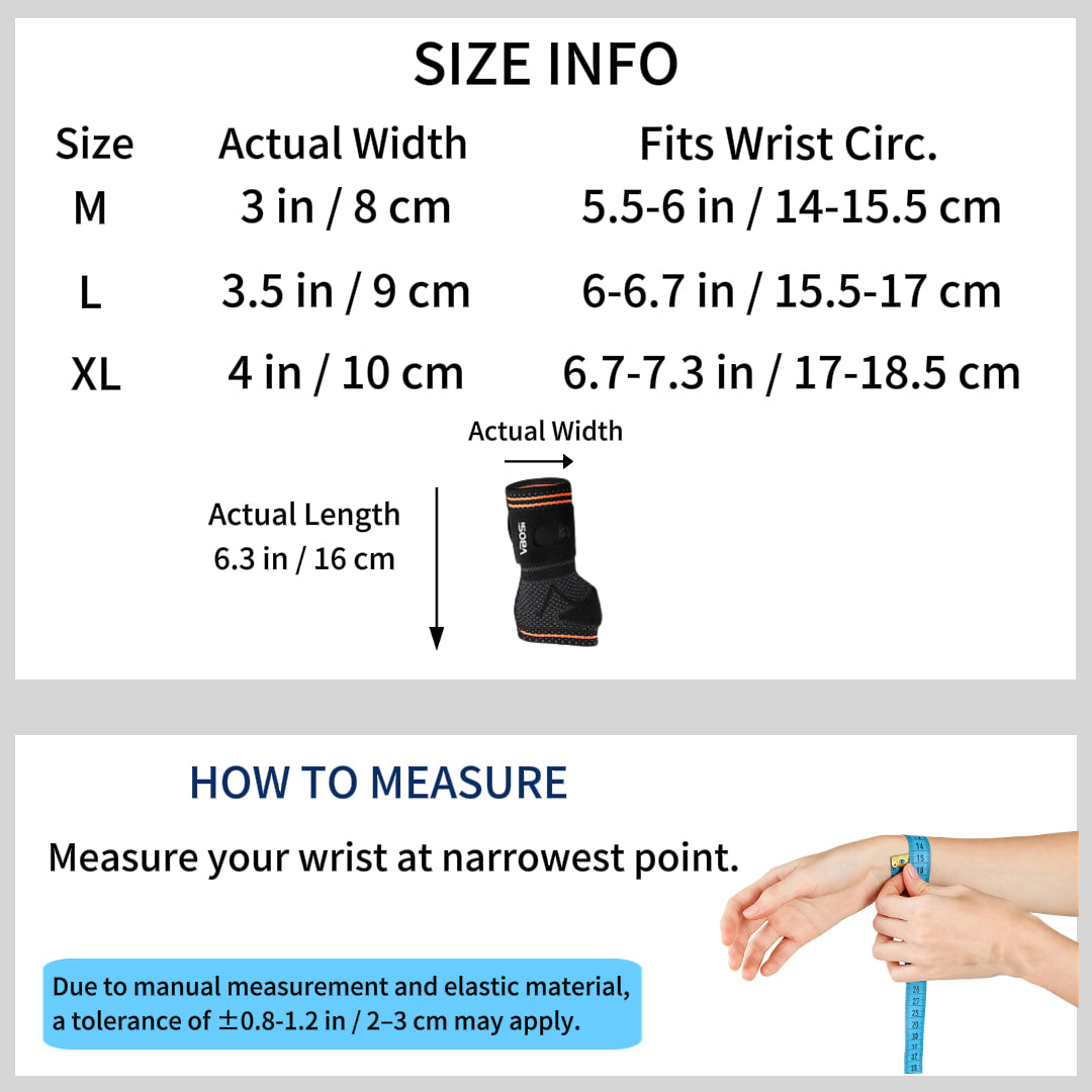 VBOSI 1 Piece Adjustable Wrist Brace with Removable Metal Splint