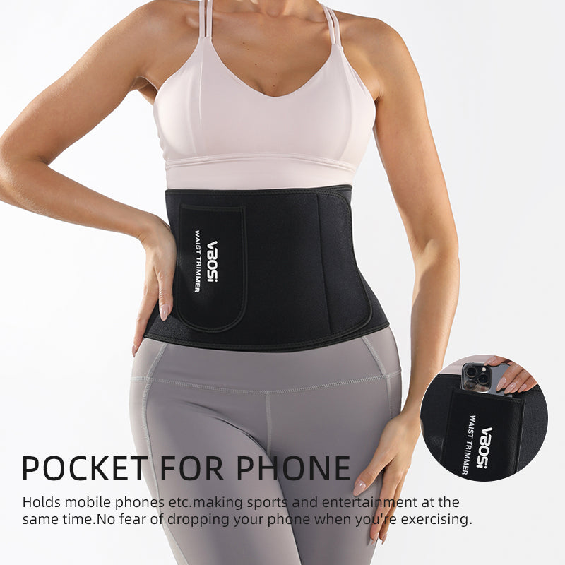 VBOSI Adjustable Waist Trimmer Belt with Silver-Coated Fabric & Wide Wraparound Fit