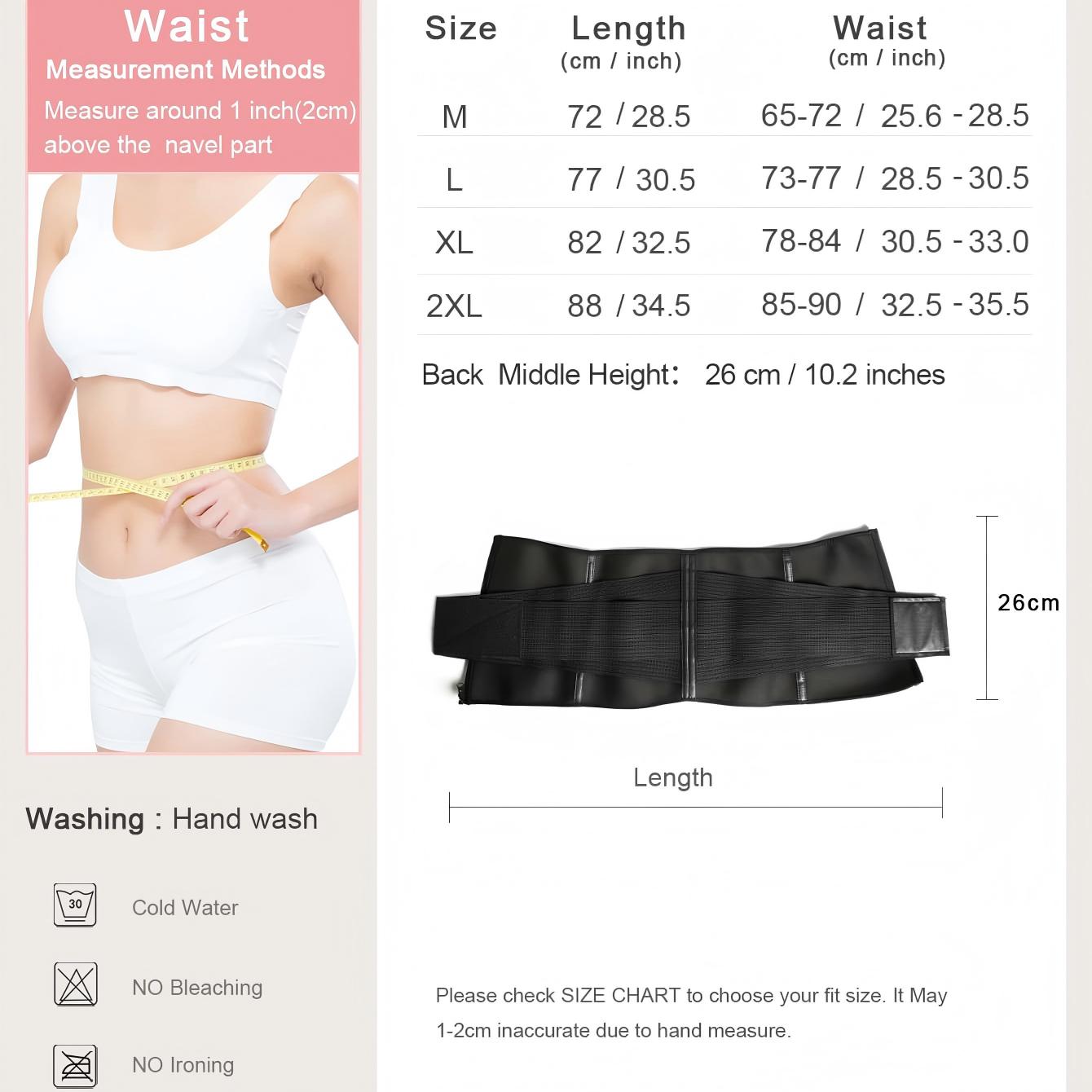 VBOSI Adjustable Zipper Neoprene Waist Trainer Belt