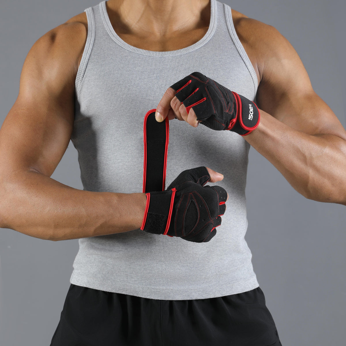 JINGBA SUPPORT 1004 guantes de gimnasio deportivos con logotipo personalizado al por mayor ajustable y medio dedo ligero 