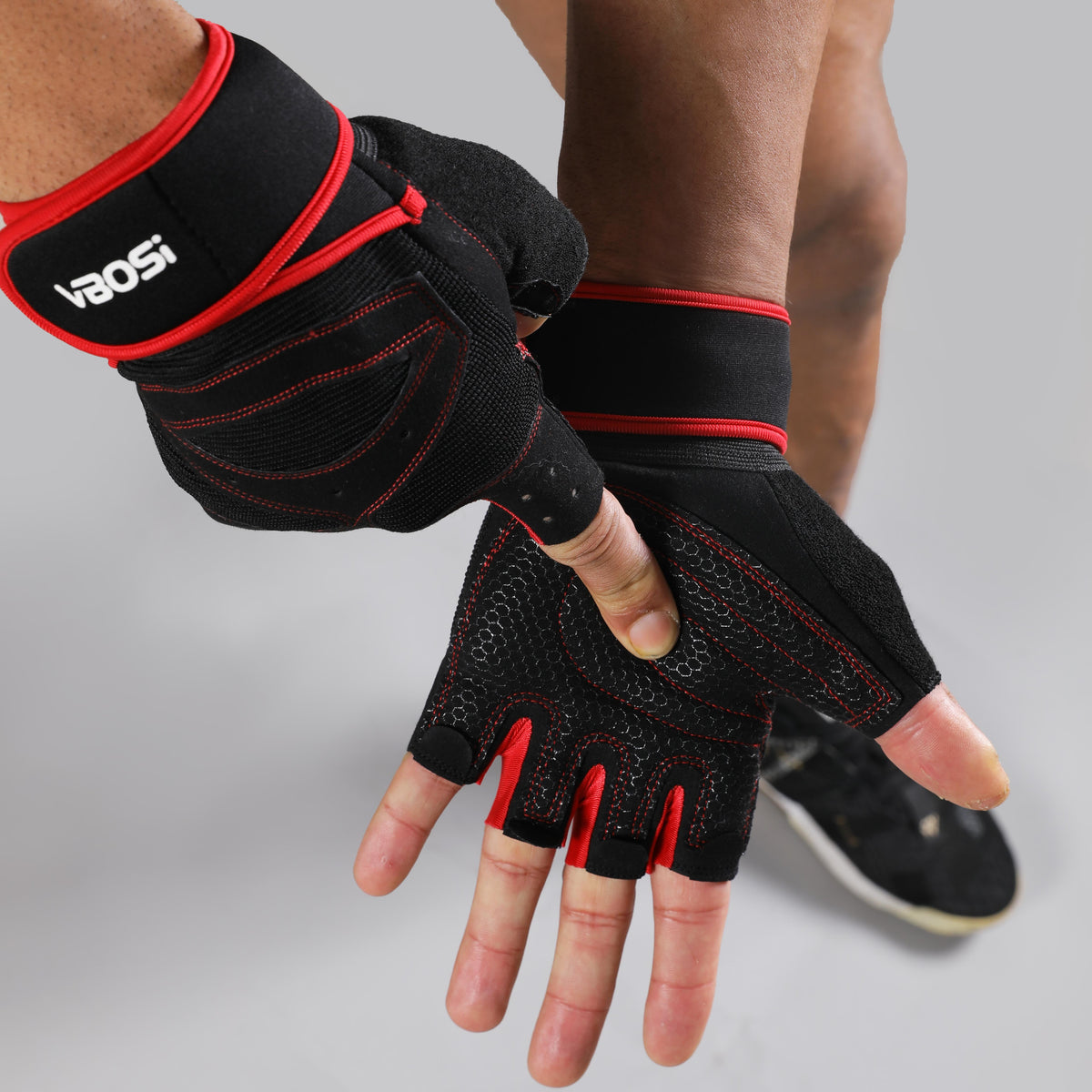 JINGBA SUPPORT 1004 guantes de gimnasio deportivos con logotipo personalizado al por mayor ajustable y medio dedo ligero 