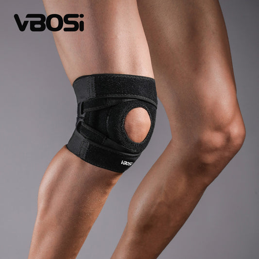 VBOSI 1 Pair Premium Neoprene Sports Knee Support with Stabilizers and Patella Protection Pad