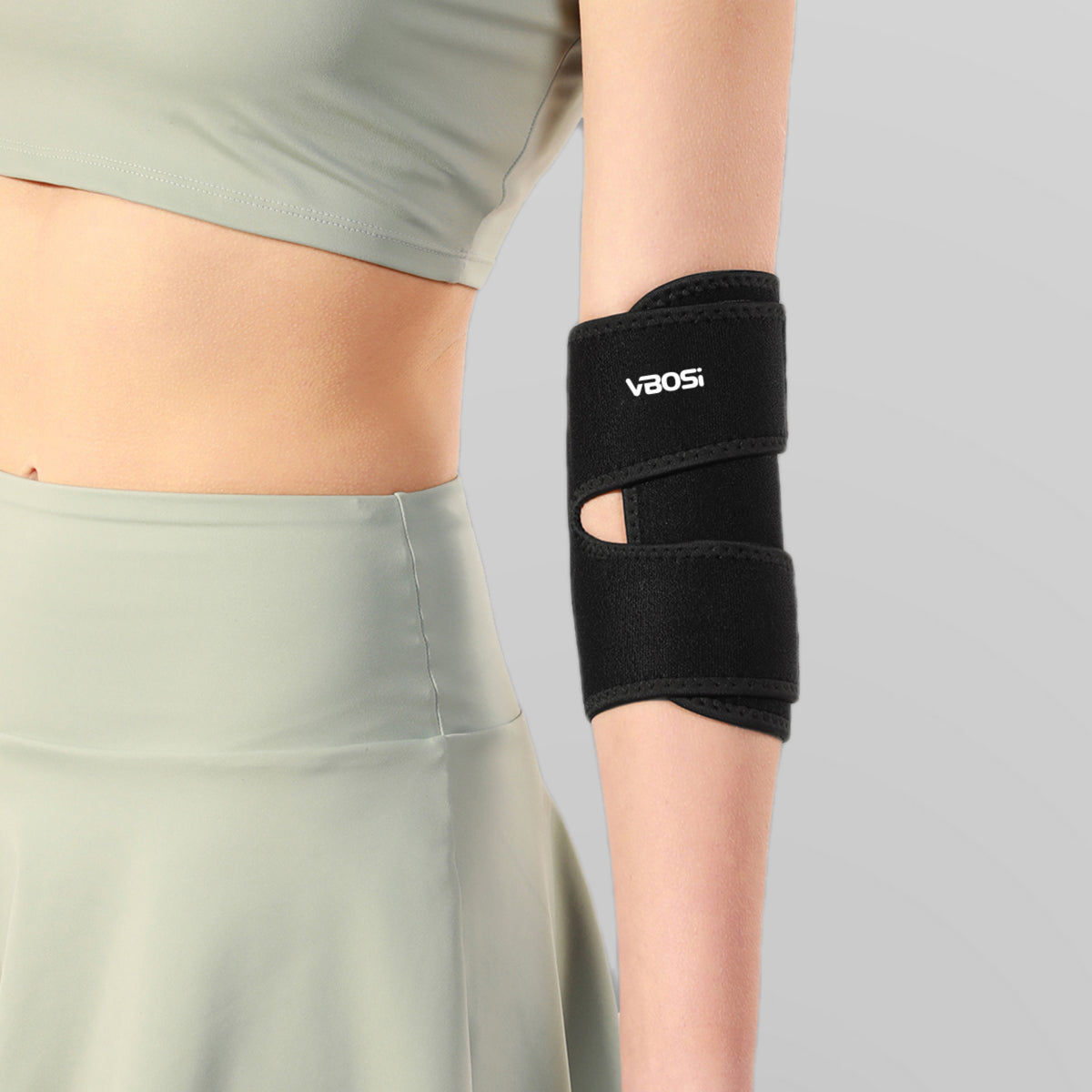 VBOSI Adjustable Elbow Support Brace with Wide Compression Straps