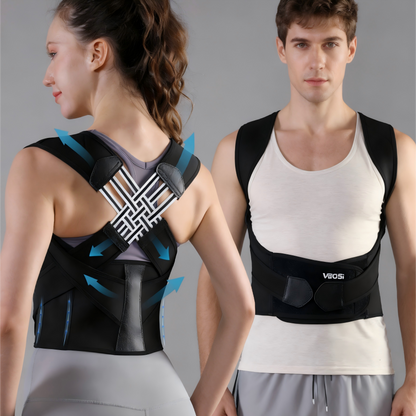 VBOSI Adjustable Back Support Belt with X-Strap Shoulder Design & Support Stays
