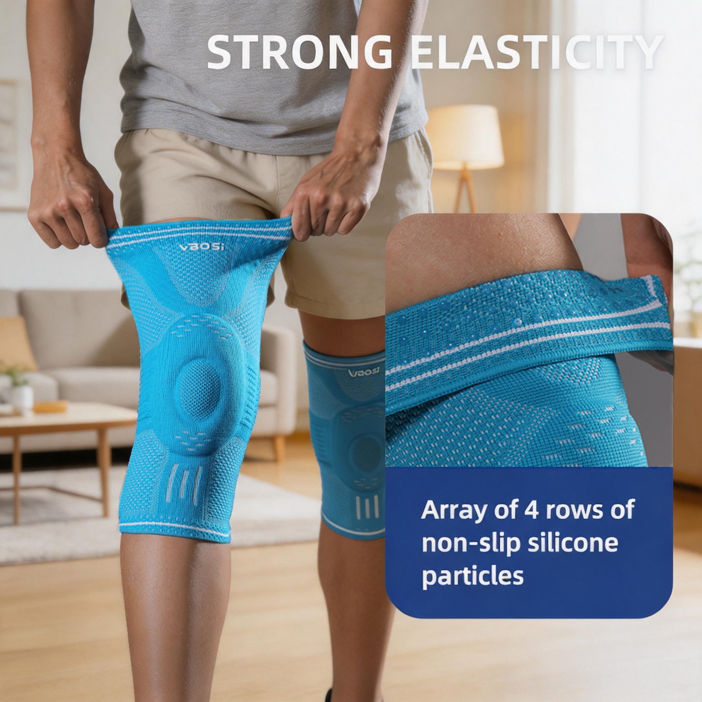 VBOSI Knee Support with Silicone Patella Pad