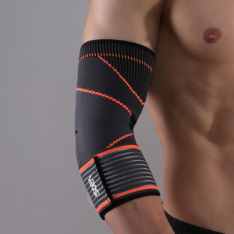 VBOSI Knitted Adjustable Elbow Support Sleeve with Extended Compression Strap