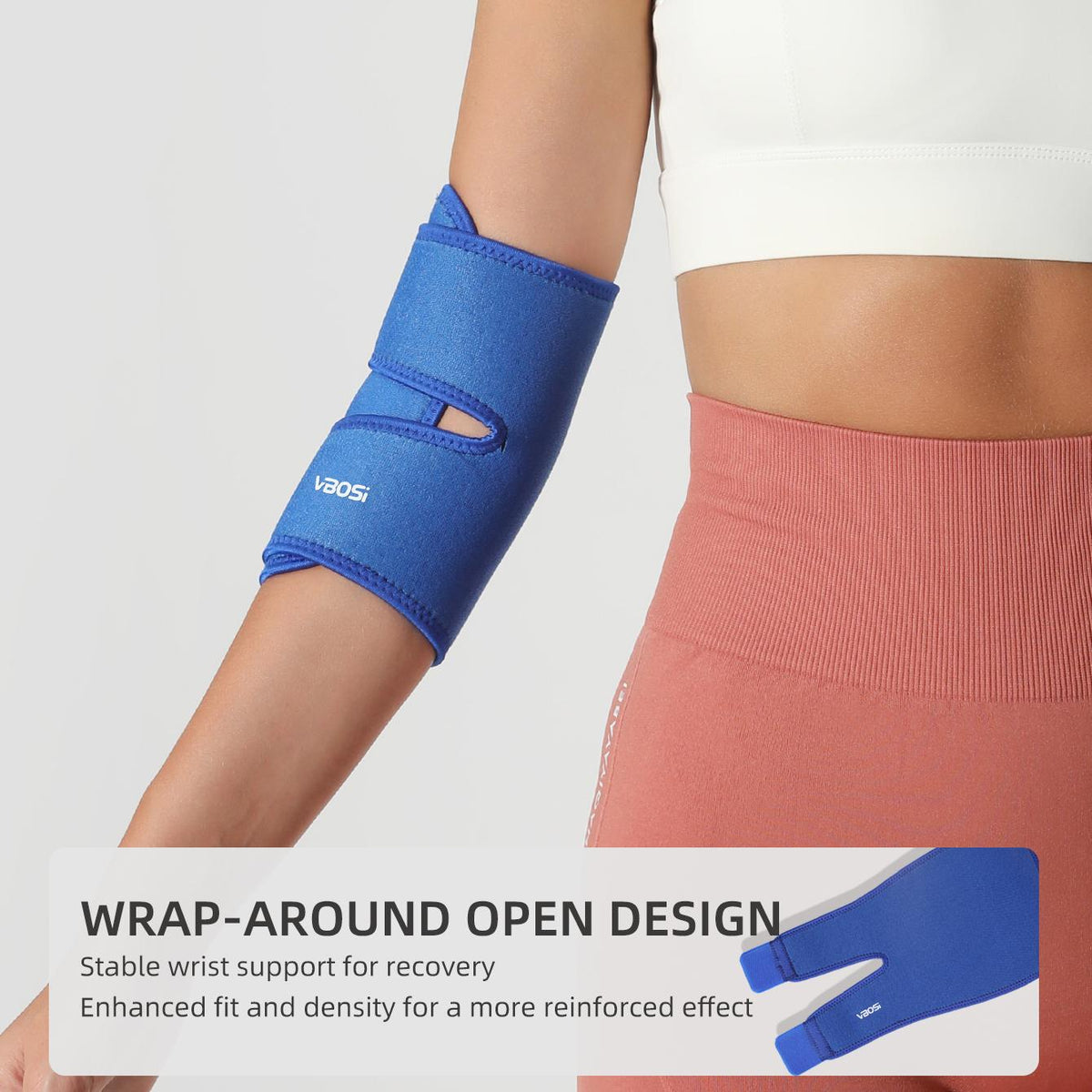 VBOSI Breathable Adjustable Elbow Support Brace with Dual Compression Straps