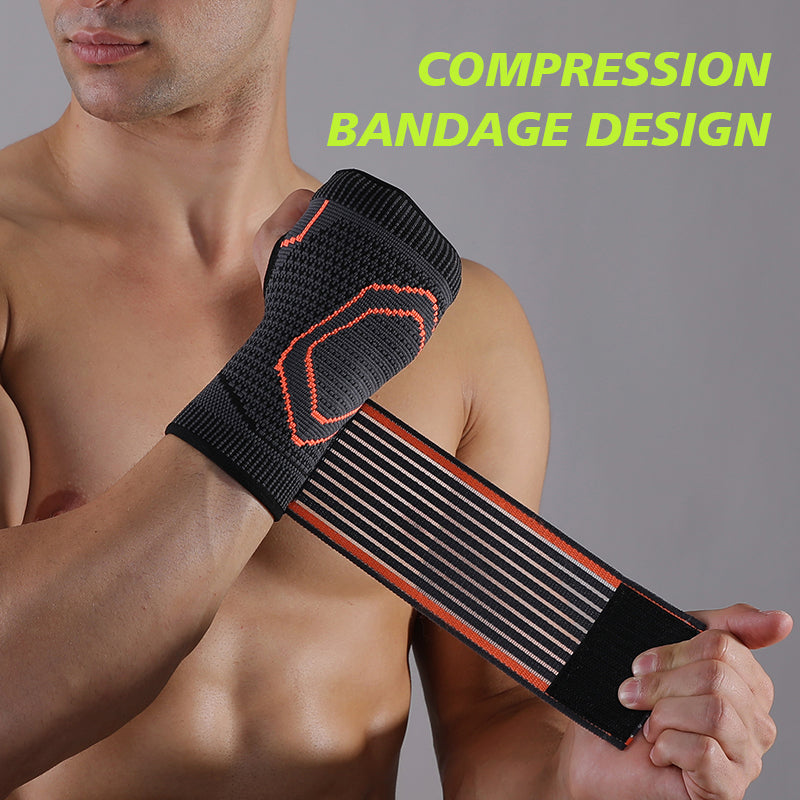 VBOSI Adjustable Knitted Wrist Support with Extended Elastic Compression Strap