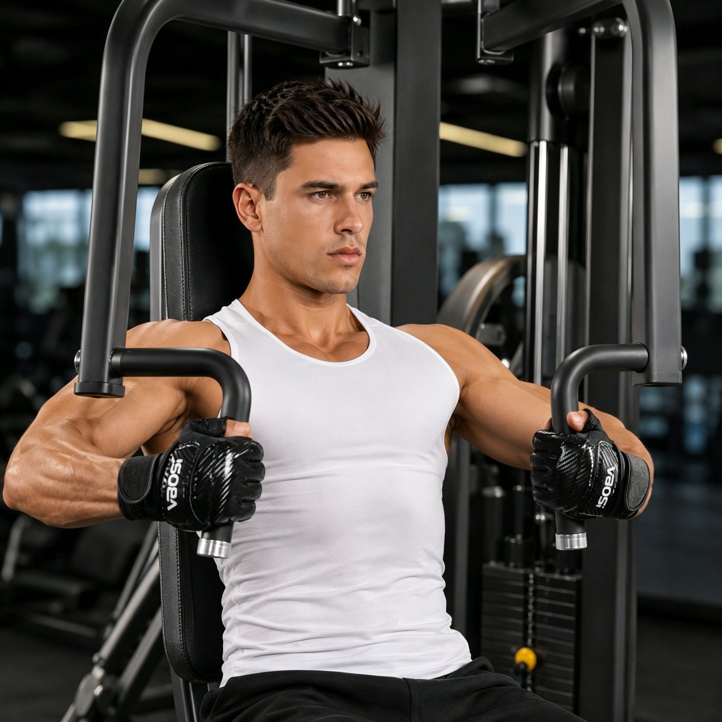 VBOSI Anti-Slip Gym Gloves with Adjustable Wrist Strap