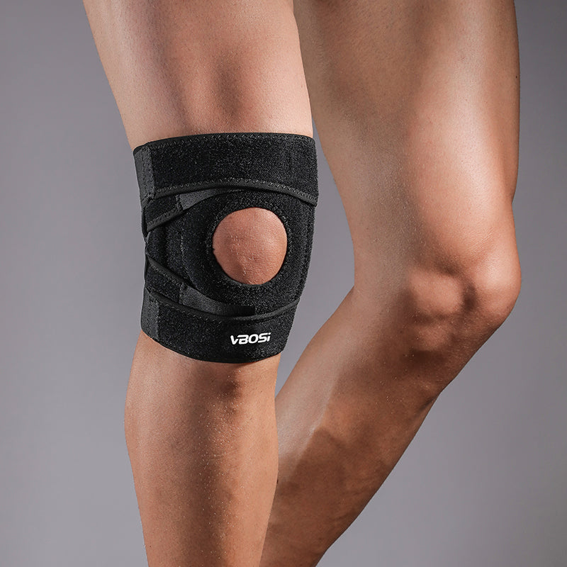 Rodillera deportiva de secado rápido con almohadilla estabilizadora y protección para rótula