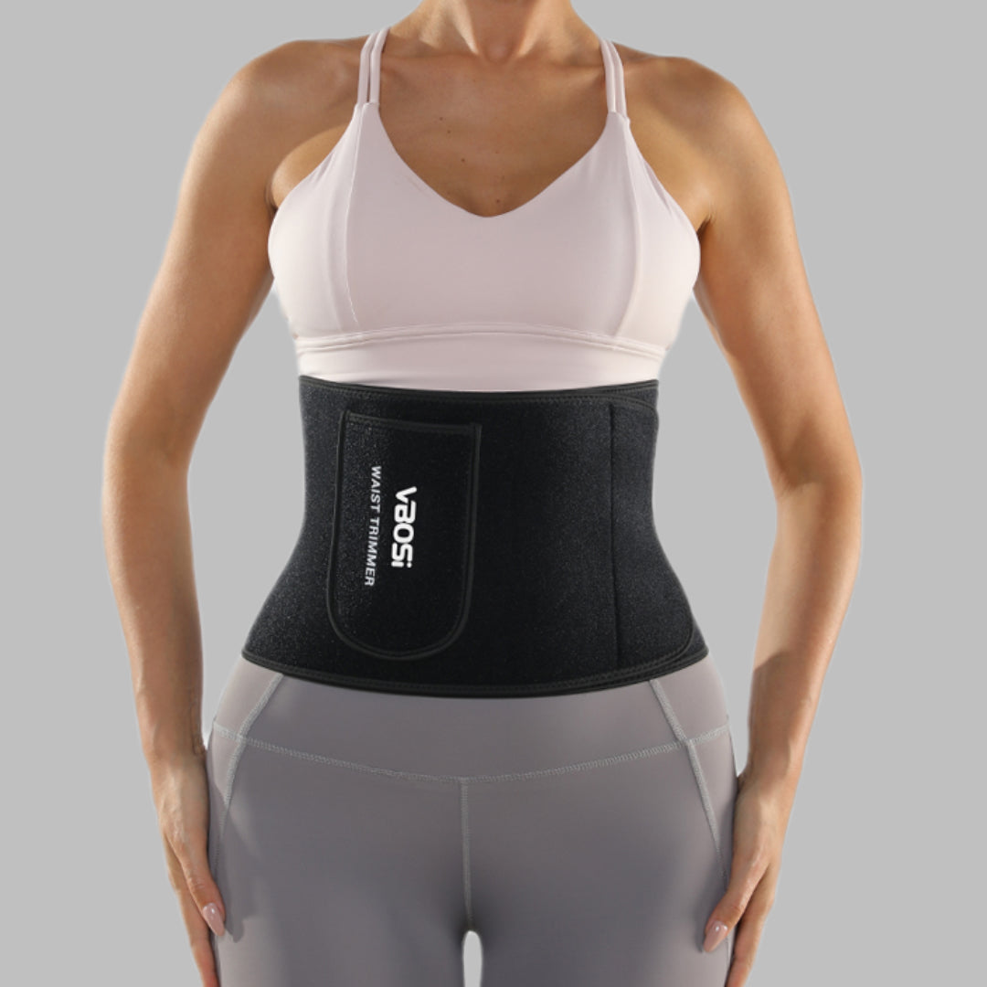 VBOSI Silver-Coated Neoprene Waist Trainer Belt